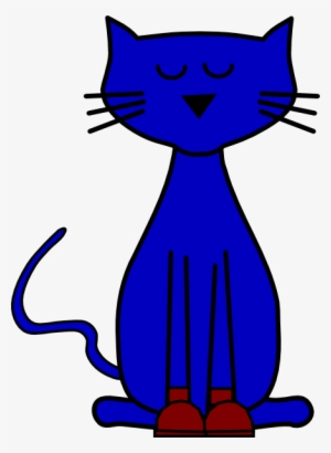 Pete The Cat Png Svg Black And White - Clip Art Blue Cat