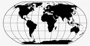 World Map Black - World Map Black And White Png