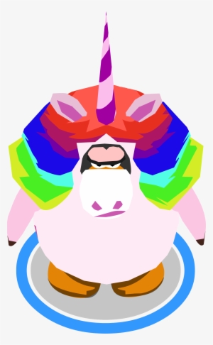 Rainbow Unicorn Outfit In-game - Club Penguin Rainbow Unicorn