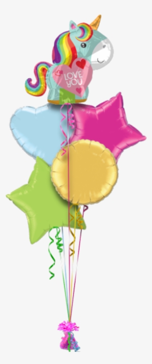Love You Rainbow Unicorn Mothers Day Balloon - 21" Unicorn Love Balloon - Mylar Balloons Foil