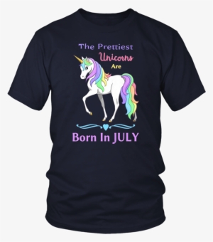 pretty rainbow unicorns are born in july birthday t-shirt - t-shirt