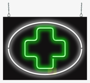 Medical Cross Inside Circle Neon Sign - Medicine