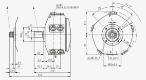 Radial Piston Pump With 10 Pistons - Technical Drawing