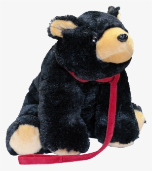 Black Bear With Felt Leash Plush Toy - Stuffed Toy