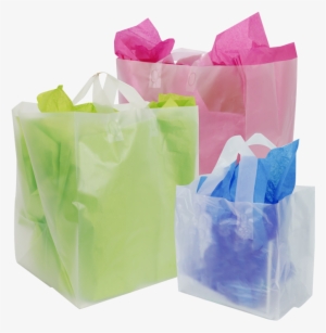 Frosty Soft Loop Handle - Frosty Clear Soft Loop Shopper Bag (12" X 10" X 14