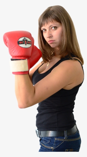 Woman Wearing Boxing Gloves Png Image - Women Boxing Png