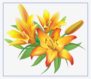Awesome Yellow Flowers Decoration Png Image Of - Lilies Clipart