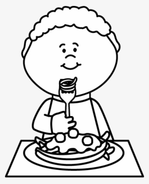 Luxury Free Spaghetti Clipart Black And White Boy Eating - Eat Clipart Black And White