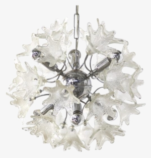 Fabulous Sputnik Flower Pendant Lamp With Crystal Lamp - Paolo Venini