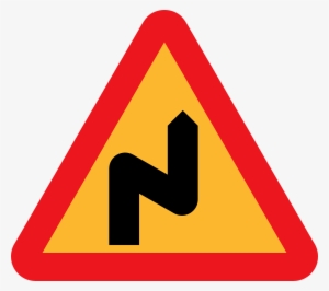 Double Bend To The Right,double Bend,roadsign,road - Zig Zag Road Sign