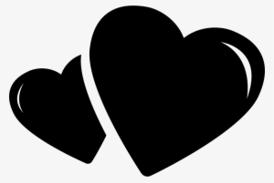 Two Hearts - - Black Hearts Icon Transparent