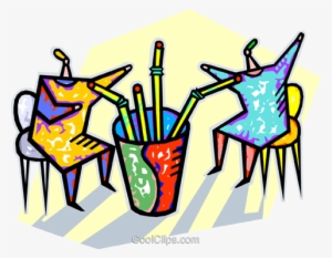 Two People Drinking From Straws Royalty Free Vector
