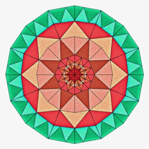 Abstract Paper Patterned Circle Red And Green - Vector Graphics