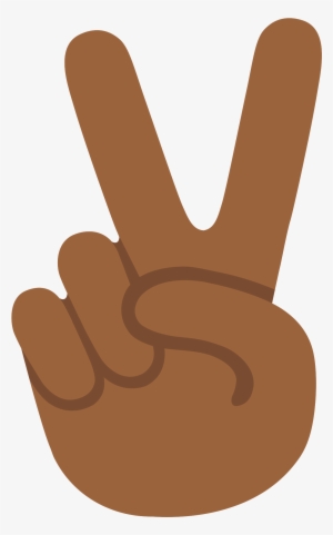 Emoji U270c 1f3fe - Peace Sign Hand Emoji Brown Png