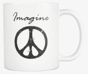 imagine peace 11oz white ceramic coffee mug 5 color - universal symbol for peace