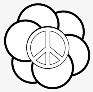 Black Peace Sign Clip Art - Drawing
