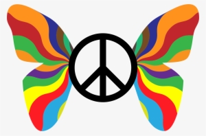 Clipart Groovy Peace Sign Butterfly - Index In Visual Communication