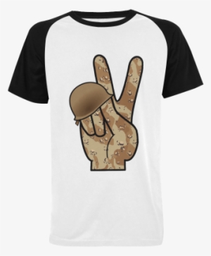 Desert Camouflage Peace Sign Men's Raglan T-shirt (model - Shirt