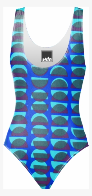 Half Moon One Piece Swimsuitin Technicolor Blue By - Maillot