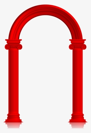 Red Festive Vintage Arch Decoration Vector - Red