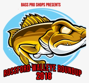 Bass Pro Shops Rossford Walleye Roundup - Sticker Angry Fish Looks R Durable Boat (10 X 7,47