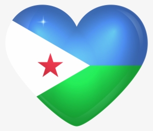 Djibouti Large Heart Flag - Heart