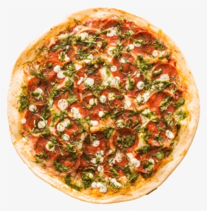 Pepperoni, Fresh Mozzarella, Pesto, Basil, & Red Tomato - Пицца Пнг