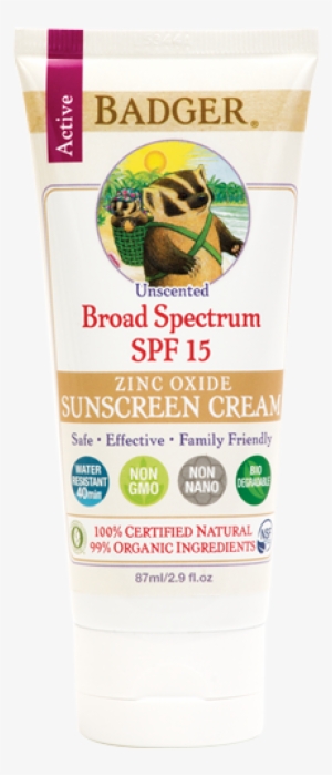 Natural Sunscreen Cream Badger Spf15 Unscented V=1470697682 - Badger Balm Unscented Sunscreen