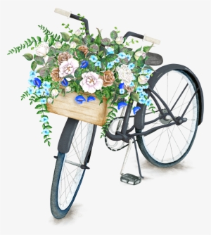 Pin By - Bicycle With Flower Basket Drawing