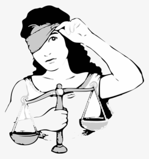 Has Lady Justice Ditched Her Blindfold - Lady Justice Cartoon Clipart