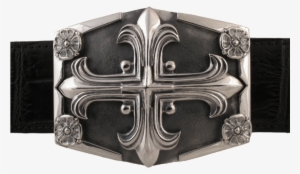 Sterling Gothic Cross On Shield Buckle - Belt