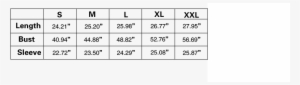 Size Chart - Darkness