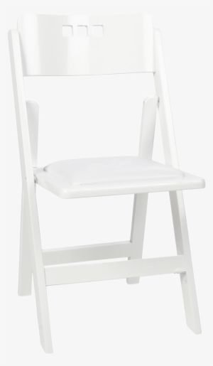 White 3-hole Wood Folding Chair - Chair