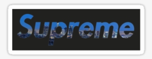 Cool Supreme Logo With Los Angeles As The Background - Supreme