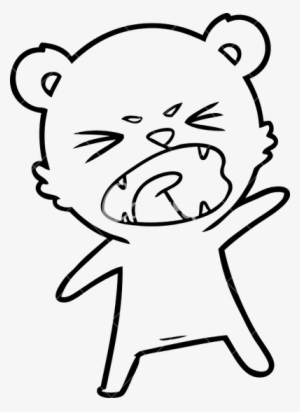 Cartoon Polar Bear Drawing - Angry Face Meme