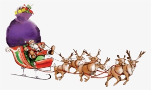 Clip Art Stock Clipart Santa Sleigh And Reindeer - Santa Is Coming To My House Personalized Paperback