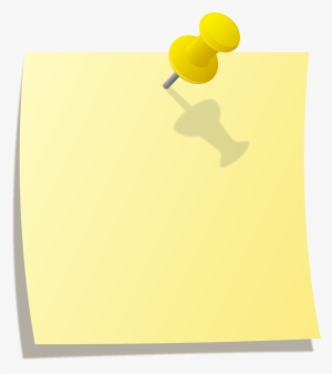Stick Note Paper Yellow Blank Png - Paper With Pin