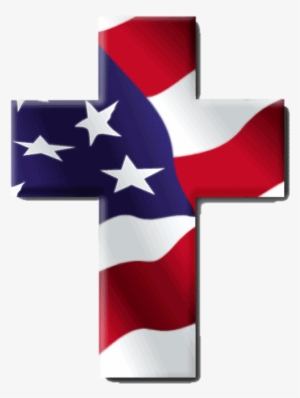 cross and us flag