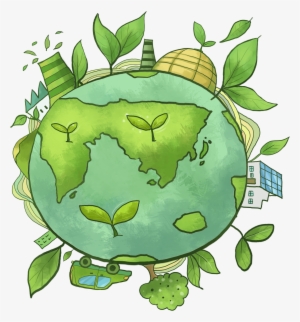 Hand Drawn Cartoon Green Earth Decorative - Environment Background