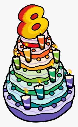8th Anniversary Party Cake - Birthday Cake 8 Clipart