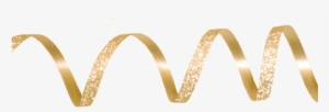 Transparent Ribbons Gold Glitter - Portable Network Graphics