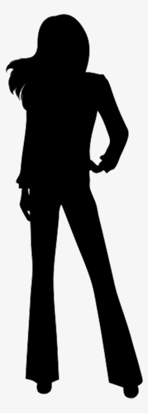 Business Female Silhouette, Casually Standing Woman - Woman Silhouette Long Hair