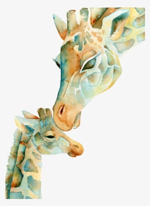 Giraffe And Baby Art