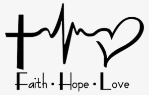 Decal Faith Love Tattoo Text Heartbeat Hope Family - Faith Hope Love Hd