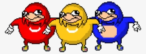Ugandan Knuckles Red, Blue And Yellow - Blue Red And Yellow Ugandan Knuckles