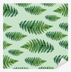 Tropical Watercolor Abstract Pattern With Fern Leaves - Elegant Decor Green Leaves Printing Flat-shaped Roman
