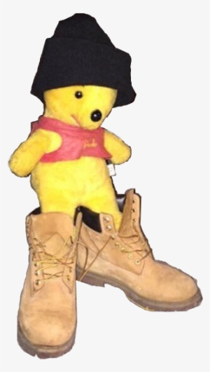 A Winnie The Poo Stuffed Animal Wearing Timberlands - Pooh In Timbs