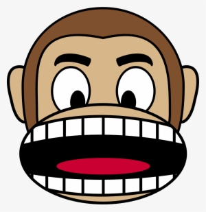 Bass Drawing Angry - Cartoon Monkey With Mouth Open