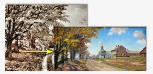 A Side By Side Comparison Of The Trees Of Falling Gold - Painting