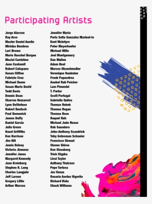 Thank You To The Participating Artists - Graphic Design